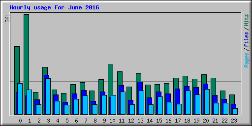 Hourly usage for June 2016