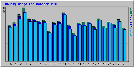 Hourly usage for October 2016