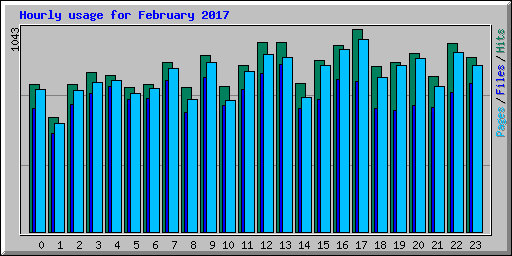 Hourly usage for February 2017