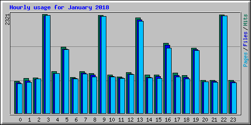 Hourly usage for January 2018