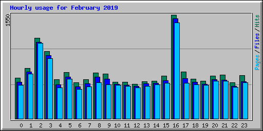 Hourly usage for February 2019