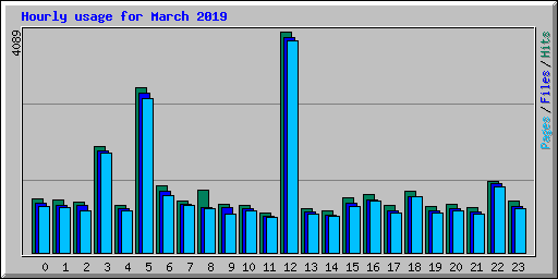 Hourly usage for March 2019